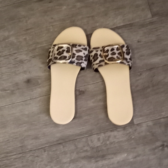 Womens Leopard Print Beach Slides - Picture 4 of 6